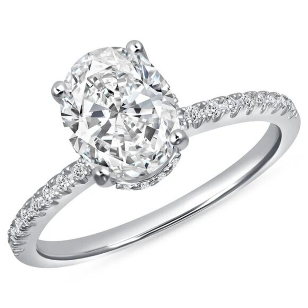 New 2ct Solitaire Ring Oval cut Moissanite Engagement Ring 925 Sterling silver
